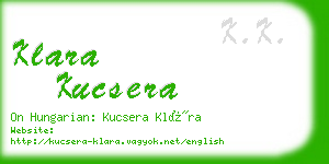 klara kucsera business card